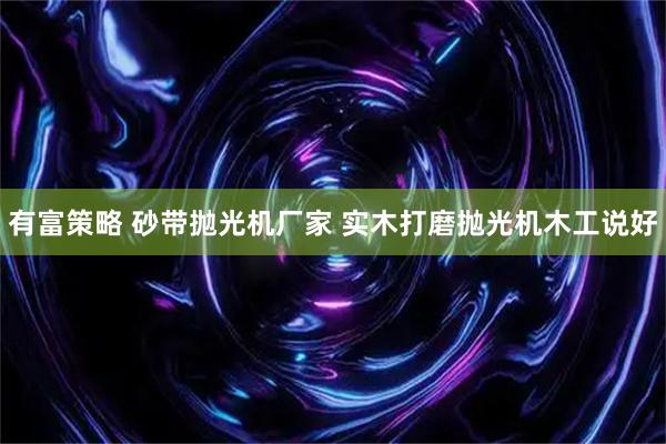 有富策略 砂带抛光机厂家 实木打磨抛光机木工说好
