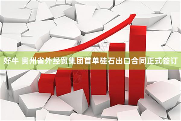 好牛 贵州省外经贸集团首单硅石出口合同正式签订